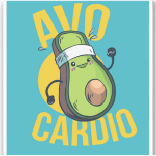 Funny AVOCARDIO Avocado Übung Herzgrafik Aufkleber