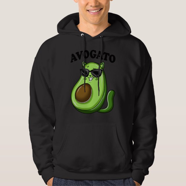 Funny Avogato Cool Glasses Teens Avocado Cat Women Hoodie (Vorderseite)