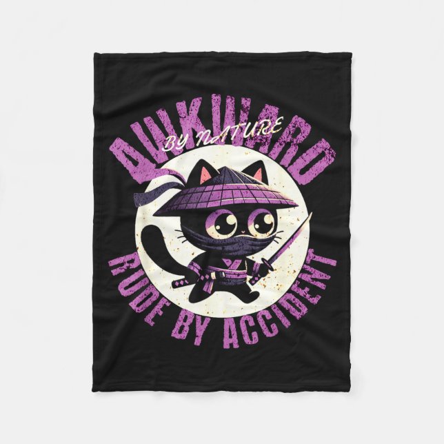 Funny Awkward Nature Quote Rude By Accident Humor  Fleecedecke (Vorderseite)