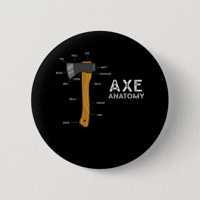 Funny Ax Spaß Hatchet Holzbearbeitung Ax Throwing Button (Vorderseite)