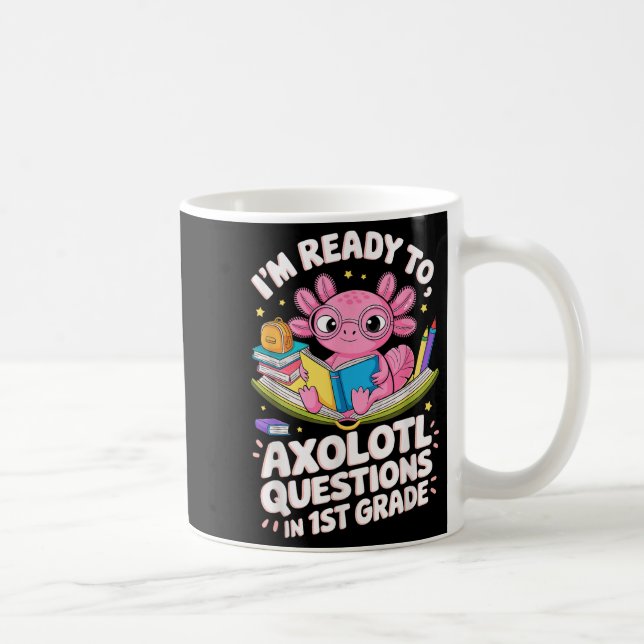 Funny Axolotl bereit, die erste Klasse des Lernens Kaffeetasse (Rechts)