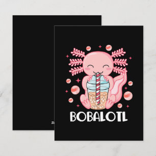 Funny Axolotl Bubble Tee Feiertagskarte