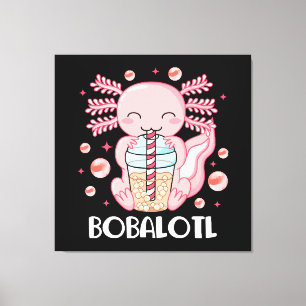 Funny Axolotl Bubble Tee Leinwanddruck