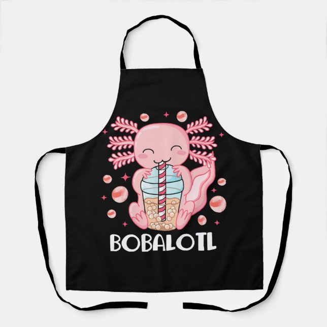Funny Axolotl Bubble Tee Schürze (Vorderseite)