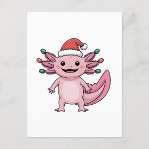 Funny Axolotl Christmas Weihnachtsmannmütze Xmas O Feiertagspostkarte