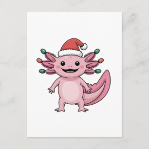 Funny Axolotl Christmas Weihnachtsmannmütze Xmas O Feiertagspostkarte