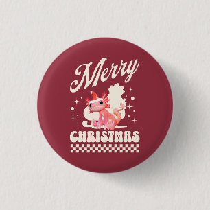 Funny Axolotl Frohe Weihnachten Button