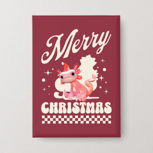 Funny Axolotl Frohe Weihnachten Button