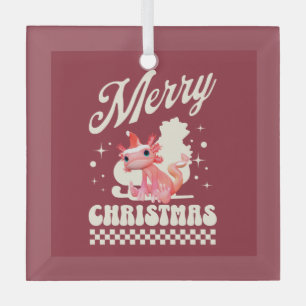 Funny Axolotl Frohe Weihnachten Ornament Aus Glas