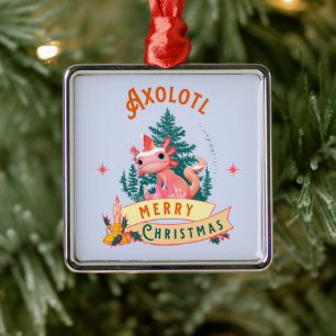 Funny Axolotl Frohe Weihnachten Ornament Aus Metall