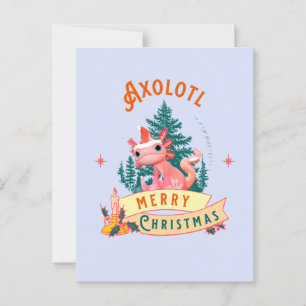 Funny Axolotl Frohe Weihnachten Postkarte