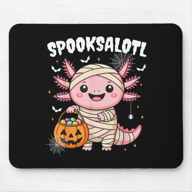Funny Axolotl Halloween Shirt für Kindermädchen Mousepad (Vorne)