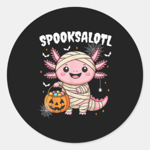 Funny Axolotl Halloween Shirt für Kindermädchen Runder Aufkleber