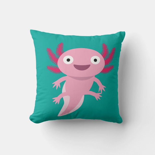 Funny Axolotl Illustration Kissen (Vorderseite)