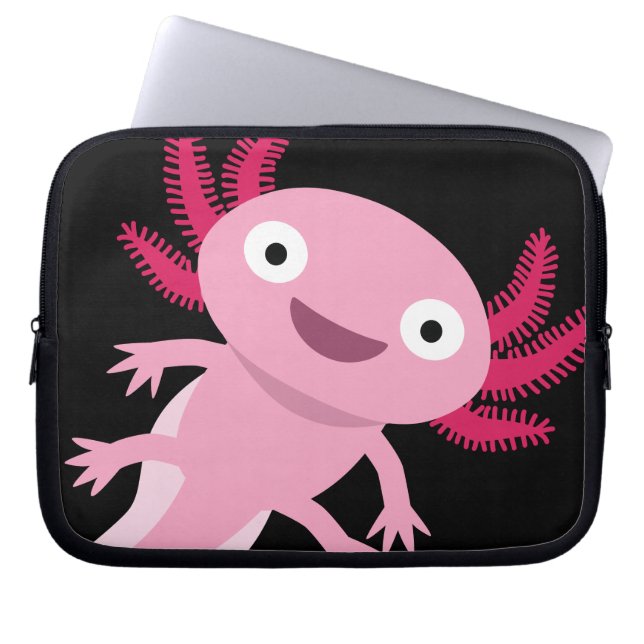 Funny Axolotl Illustration Laptopschutzhülle (Vorderseite)