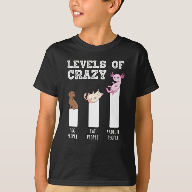Funny Axolotl Levels of Crazy Animals Lover Gesche T-Shirt (Vorderseite)