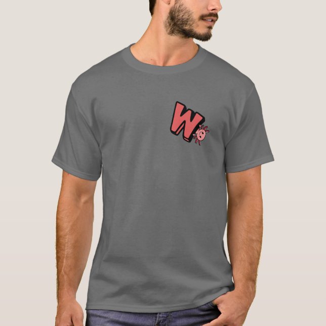 Funny Axolotl Monogram Salamander Letter W Initial T-Shirt (Vorderseite)