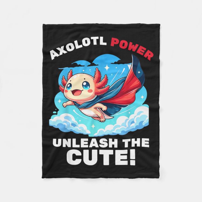 Funny Axolotl Superhero Kids Boys Girls  Fleecedecke (Vorderseite)