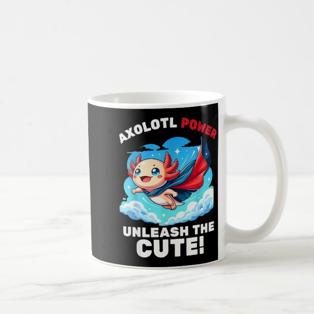 Funny Axolotl Superhero Kids Boys Girls  Kaffeetasse (Rechts)