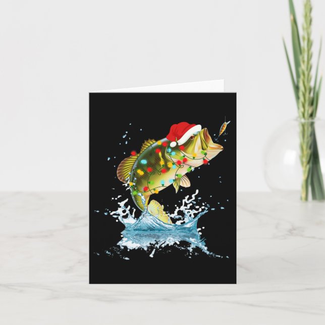 Funny B Fischen Weihnachtsmannmütze Weihnachten Pa Karte (Vorderseite)