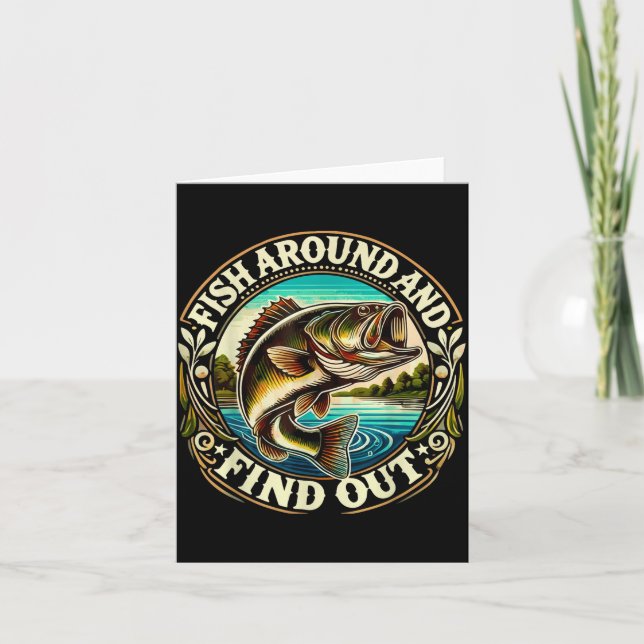 Funny B Fishing Men Dad Grandpa Fishing Lovers Ent Karte (Vorderseite)