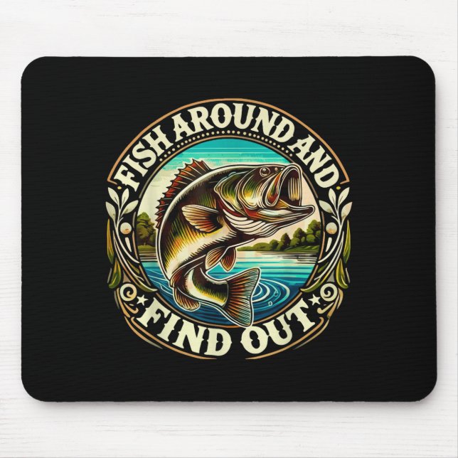 Funny B Fishing Men Dad Grandpa Fishing Lovers Ent Mousepad (Vorne)
