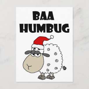 Funny Baa Humbug Weihnachts-Cartoon Feiertagspostkarte