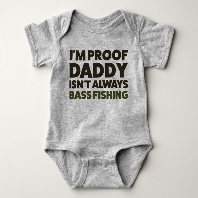 Funny Baby Bass Fishing Jersey Bodysuit Shirt (Vorderseite)