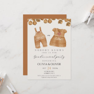 Funny Baby Bekleidung Geschlecht offenbaren Einladung