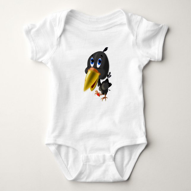 Funny Baby Bodysuit Bird mit Herzgeschenk Baby Strampler (Vorderseite)