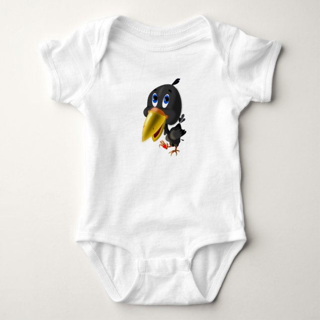 Funny Baby Bodysuit Bird mit Herzgeschenk Strampler (Vorderseite)