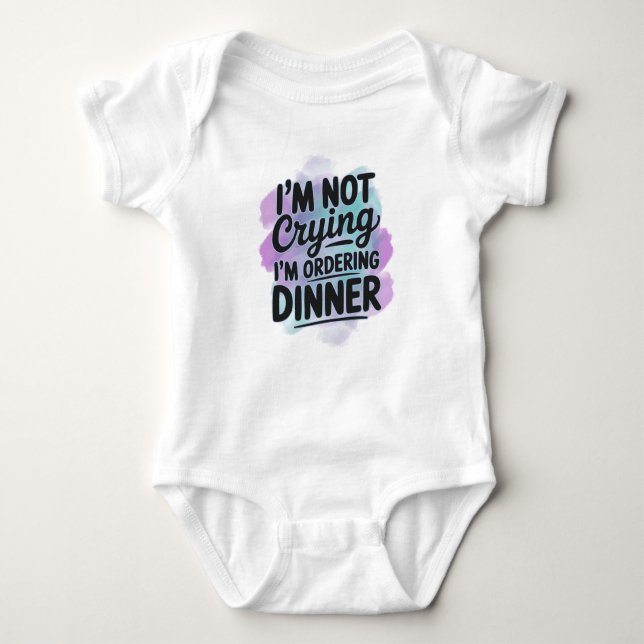 Funny Baby Bodysuit - Ich trinke kein Abendessen Baby Strampler (Vorderseite)
