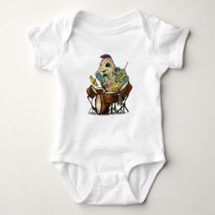 Funny Baby Bodysuit mit Turtle Drummer Baby Strampler