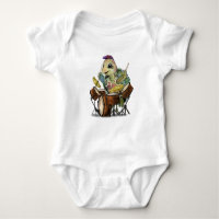 Funny Baby Bodysuit mit Turtle Drummer