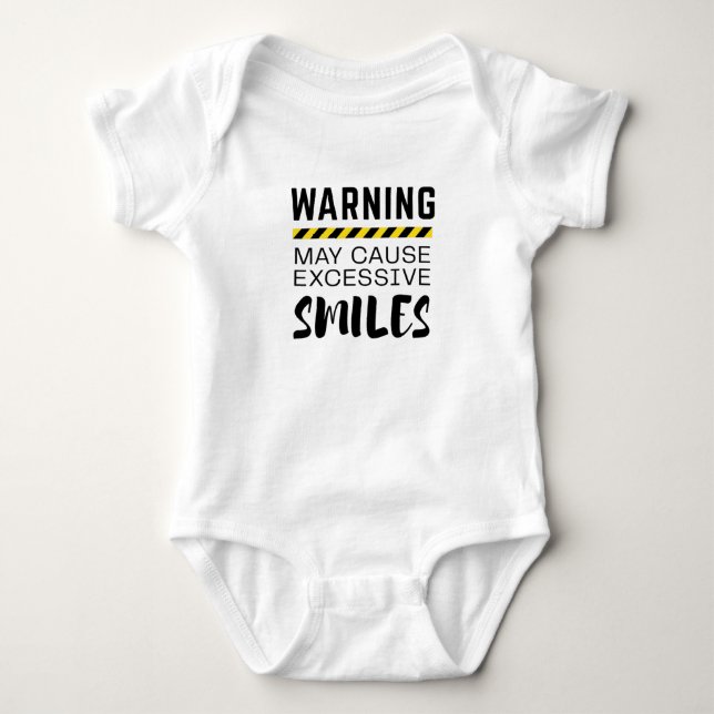 Funny Baby Bodysuit: übermäßige Lächelwarnung Strampler (Vorderseite)