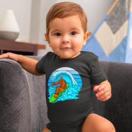 Funny Baby Boy Bigfoot Sasquatch Surfsport Baby Strampler