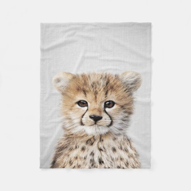 Funny Baby Cheetah Geschenke Liebhaber | Cheetah L Fleecedecke (Vorderseite)
