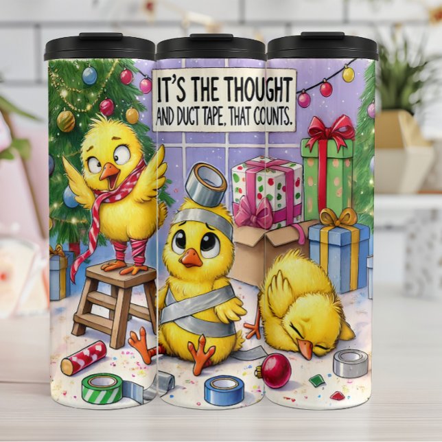 Funny Baby Chicks Duct Tape Geschenke Thermosbecher (Von Creator hochgeladen)