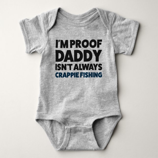 Funny Baby Crappie Fishing Jersey Bodysuit Shirt (Vorderseite)