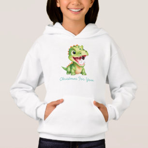 Funny baby Dinosaurier isst Schneemann Weihnachts- Hoodie
