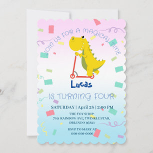 Funny baby Dinosaurier Scooter Toy Birthday DIY Na Einladung