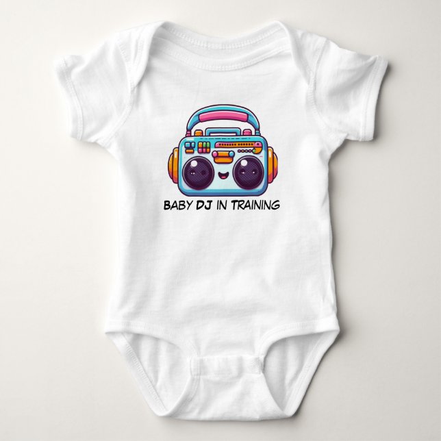 Funny Baby DJ im Training Bodysuit Strampler (Vorderseite)