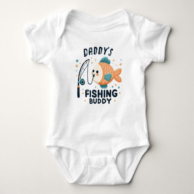 Funny Baby Fish | Daddy's Fishing Buddy Baby Baby Strampler (Vorderseite)