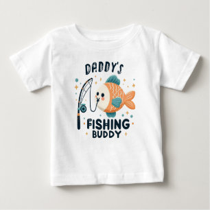 Funny Baby Fish   Daddy's Fishing Buddy Niedlich Baby T-shirt