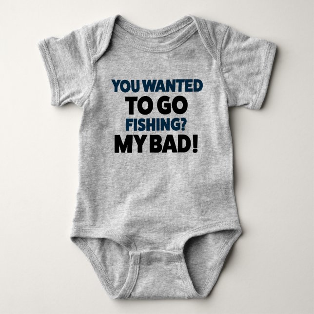 Funny Baby Fishing Jersey Bodysuit Shirt (Vorderseite)