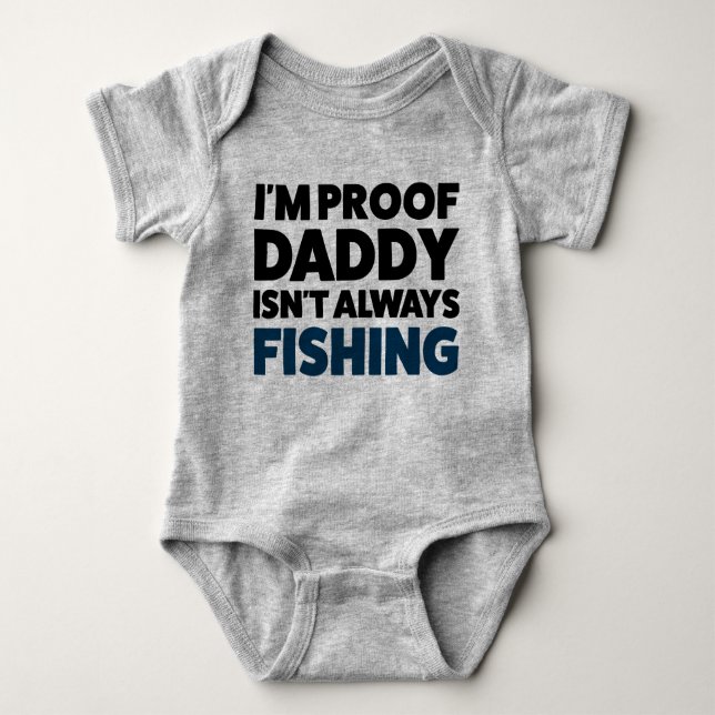Funny Baby Fishing Jersey Bodysuit Shirt (Vorderseite)
