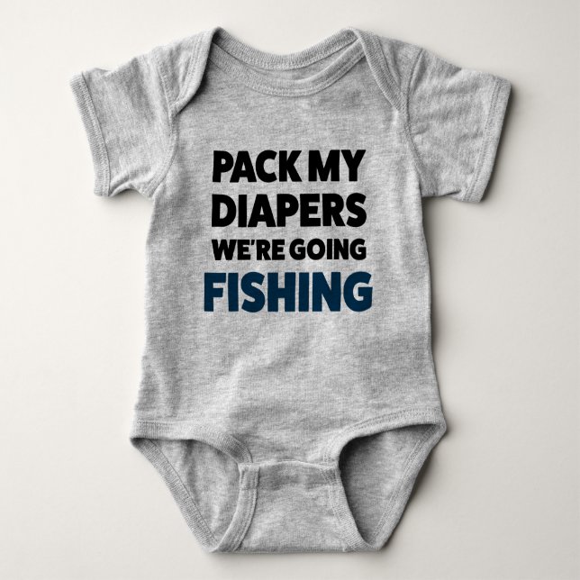 Funny Baby Fishing Jersey Bodysuit Shirt (Vorderseite)