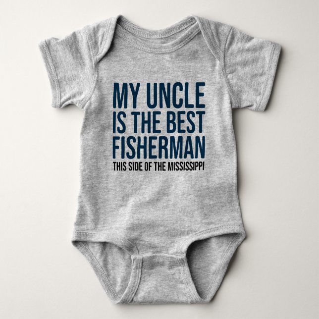 Funny Baby Fishing Jersey Bodysuit Shirt by Uncle (Vorderseite)
