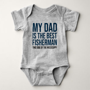 Funny Baby Fishing Jersey Bodysuit Shirt by Vater
