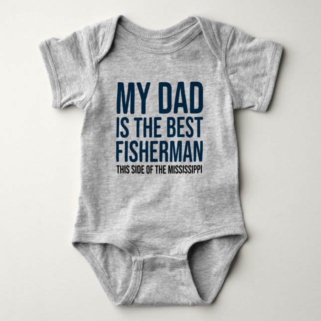 Funny Baby Fishing Jersey Bodysuit Shirt by Vater (Vorderseite)